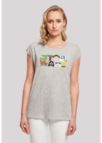F4NT4STIC Damen T-Shirt "Star Wars Character Logo", grau, casual, Gr. XS, Obermaterial: 100% Baumwolle, Shirts, Print