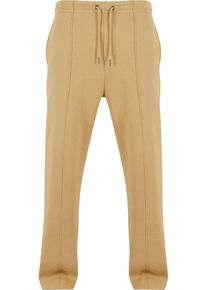 Urban Classics Herren Stoffhose "Urban Classics Fluffy Pintuck Trackpants", beige, Gr. S, 61% Viskose, 34% Polyimid, 5% Elasthan, Hosen