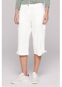 SOCCX Damen Shorts, weiß, casual, Gr. L, unifarben, Material: 100% Baumwolle, Hosen, mit Bindeband am Saum