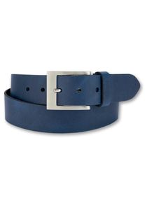 Bernd Götz BERND GÖTZ Damen Ledergürtel, blau, casual,modisch,klassisch, Gr. 80, unifarben, Leder, Gürtel, mit eckiger Schließe