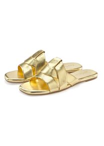 Lascana Damen Pantolette "Mule, Sommerschuh, offener Schuh, Sandale", Gr. 40, gold, Obermaterial: 100% Lederimitat. Futter: 100% Lederimitat.