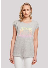F4NT4STIC Damen T-Shirt "Janis Joplin Pastel Logo", grau, casual, Gr. M, Obermaterial: 100% Baumwolle, Shirts, Print