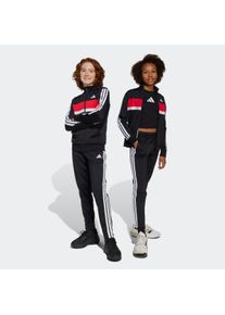 Kinder Trainingsanzug "J 3S TIBERIO TS", schwarz-weiß, sportlich, Gr. 164, adidas Sportswear, Obermaterial: 100% Polyester, Sportanzüge