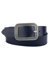 Bernd Götz BERND GÖTZ Damen Ledergürtel, blau, casual,modisch, Gr. 85, unifarben, Leder, Gürtel, mit Rechteckschließe