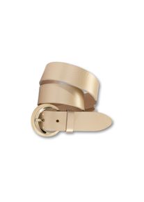 Silbergift Damen Ledergürtel, beige, feminin,klassisch, Gr. 100, unifarben, Rindsleder, Gürtel, mit goldfarbener Schließe