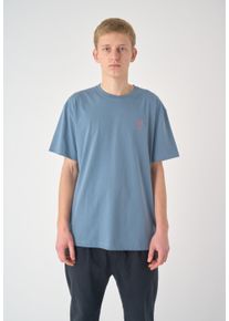 Cleptomanicx Herren T-Shirt "Sketch Gull", blau, casual, Gr. M, bedruckt, 100% Baumwolle, Shirts, mit lockerem Schnitt