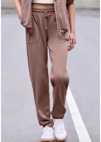 Damen Loungehose, Copenhagen Studios, Gr. 36, braun, Sweatware, Obermaterial: 54% Modal, 40% Polyester, 6% Elasthan, unifarben, casual, Hosen, extra