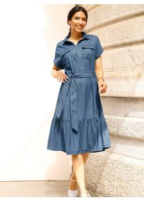 Classic Basics Damen Jeanskleid "Jeans-Kleid", blau, Gr. 44, unifarben, Denim/Jeans, 100% Baumwolle, Kleider