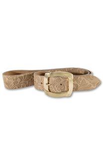 Silbergift Damen Ledergürtel, beige, feminin,modisch,elegant, Gr. 105, unifarben, Rindsleder, Gürtel, mit golfarbender Schließe