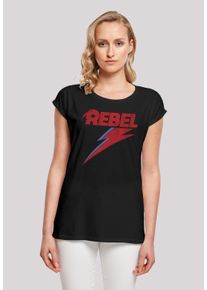 F4NT4STIC Damen T-Shirt "David Bowie Distressed Rebel", schwarz, casual, Gr. XXL, Obermaterial: 100% Baumwolle, Shirts, Print