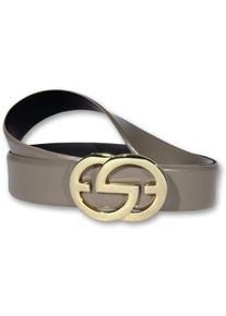 Silbergift Damen Koppelgürtel, grün, elegant,klassisch,modisch, Gr. 95, unifarben, Rindsleder, Gürtel, mit goldfarbener Designschließe