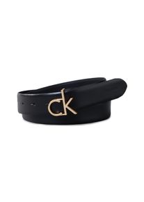 Calvin Klein Damen Ledergürtel "CK BUCKLE BELT 30MM"schwarz, ck light gold, casual, Gr. 100, unifarben, Rindsleder, Gürtel