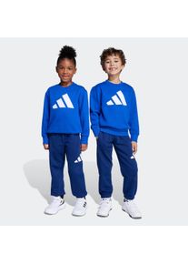 Kinder Trainingsanzug "LK BL FL JOG", blau, sportlich, Gr. 110, adidas Sportswear, Obermaterial: 70% Baumwolle, 30% Polyester, Sportanzüge