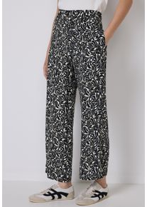Damen Culotte, weiß, casual, Gr. 40, STREET ONE STUDIO, bedruckt, Stoff, 100% Viskose, Hosen, High Waist