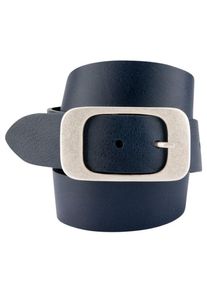 Bernd Götz BERND GÖTZ Damen Ledergürtel, blau, Basic,casual,modisch, Gr. 110, unifarben, genarbt, Leder, Gürtel, mit flächiger Schließe