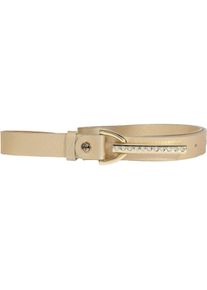 Silbergift Damen Ledergürtel, beige, feminin,elegant,modisch,festlich, Gr. 110, unifarben, Rindsleder, Gürtel, mit Strass-Steinen besetzt