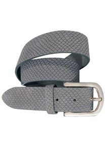 Silbergift Damen Ledergürtel, grau, feminin,modisch,casual,klassisch, Gr. 85, geprägtes Muster, geprägt, Reptilienprägung, Schlangenoptik, unifarben,
