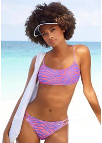 Venice Beach Damen Bustier-Bikini-Top "Fjella", bunt, Gr. 34, Animalprint, Microfaser, Polyamid, Bikini-Oberteile, in zweifarbiger Animal-Optik