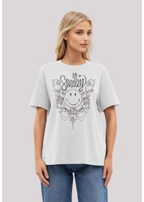 F4NT4STIC Damen T-Shirt "Smiley Originals Flower Spring", weiß, casual, Gr. XS, Obermaterial: 100% Baumwolle, Shirts, Premium Qualität
