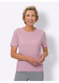 Classic Basics Damen Kurzarmpullover "Kurzarm-Pullover", rosa, Gr. 50, unifarben, 100% Polyacryl, Pullover