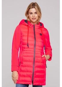 SOCCX Damen Softshelljacke, rot, casual, Gr. S, bedruckt, bestickt, Material: 100% Polyester, Futter: 100% Polyester, Füllung: 100% Polyester,