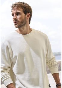John Devin Herren Sweatshirt, beige, casual, Gr. S, unifarben, angeraute Sweatware, Obermaterial: 60% Baumwolle, 40% Polyester, Sweatshirts, Langarm,