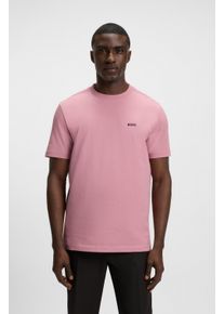 BOSS Green Herren Rundhalsshirt "Tee"open pink696, casual, Gr. S, Single Jersey, Obermaterial: 95% Baumwolle, 5% Elasthan, Shirts, mit gummiertem