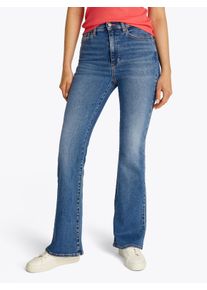 Tommy Jeans Damen Bootcut-Jeans "SYLVIA HGH FLR", blau, casual, Gr. 29, unifarben, Denim/Jeans, Obermaterial: 98% Baumwolle, 2% Elasthan, Jeans,