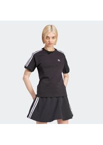 Damen T-Shirt "3 STRIPE TEE", schwarz, sportlich, Gr. S, adidas originals, gestreift, Obermaterial: 94% Baumwolle, 6% Elasthan, Shirts, drei Streifen