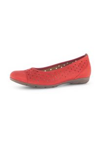 Gabor Damen Ballerina, Gr. 40, rot, Nubukleder, sportlich, Schuhe, Slipper, Businessschuh, Halbschuh mit Hovercraft Luftkammerlaufsohle
