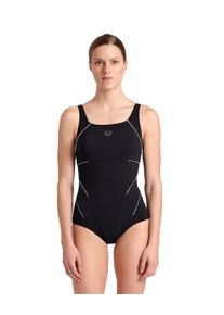 arena Damen Badeanzug "W JEWEL ONE PIECE LOW C CUP", schwarz-weiß, sportlich, Gr. 38, Obermaterial: 68% Polyamid, 32% Elasthan, Badeanzüge