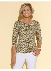 Classic Basics Damen 3/4-Arm-Shirt "3/4-Arm-Shirt", gelb, Gr. 46, gemustert, mehrfarbig, 100% Baumwolle, Shirts