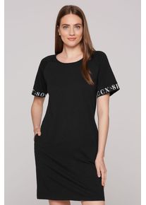 SOCCX Damen Sommerkleid, schwarz, casual, Gr. XS, Material: 100% Baumwolle, Kleider, mit Taschen