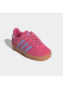 Kinder Sneaker "GAZELLE COMFORT CLOSURE ELASTIC LACES KIDS", adidas originals, Gr. 22shock pink, blau spark, halo blau, Leder, Synthetik, sportlich,