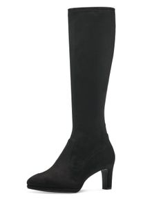 Tamaris Damen Stiefel, Gr. 41, schwarz, Textil, unifarben, Veloursleder, klassisch, Schuhe, mit Stretchfunktion im Schaft, vegane Verarbeitung