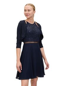 Vera Mont Damen Bolerojacke "Vera Mont Bolero-Jacke figurbetont", blau, festlich, Gr. 40, Jersey, Obermaterial: 92% Viskose, 8% Elasthan. Besatz:
