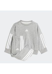 Kinder Trainingsanzug "I 3S FT JOG 240", grau, sportlich, Gr. 62, adidas Sportswear, Obermaterial: 70% Baumwolle, 30% Polyester, Sportanzüge