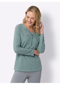 Damen Langarmshirt "Langarm-Shirt"grau, ozean, bedruckt, Gr. 46, gemustert, mehrfarbig, 100% Baumwolle, Shirts