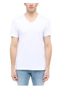 Mustang Herren T-Shirt "Amado", weiß, Basic, Gr. XXL, Jersey, Obermaterial: 95% Baumwolle, 5% Elasthan, Shirts