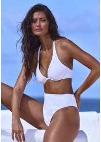 Damen Bügel-Bikini-Top "Nela", weiß, Gr. 42, Copenhagen Studios, unifarben, strukturiert, Rippware, Recycling-Polyamid, Bikini-Oberteile, aus