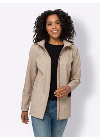 Classic Basics Damen Softshelljacke, beige, Gr. 38, gemustert, 94% Polyester, 6% Elasthan, Jacken