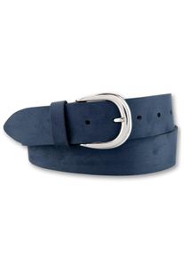 Bernd Götz BERND GÖTZ Damen Ledergürtel, blau, casual,modisch, Gr. 85, unifarben, Leder, Gürtel, mit silberfarbener Schließe
