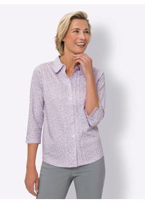 Classic Basics Damen Druckbluse, lila, Gr. 46, gemustert, bedruckt, 50% Baumwolle, 50% Polyester, Blusen