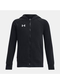 Under Armour Kinder Kapuzensweatjacke "RIVAL", schwarz, sportlich, Gr. S, unifarben, Sweatware, Obermaterial: 67% Baumwolle, 33% Polyester,