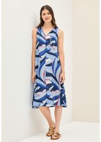 Cecil Damen Midikleid, blau, casual, Gr. XL, bedruckt, Web, Obermaterial: 100% Viskose, Kleider, ärmellos, mit grafischem Muster