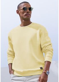 John Devin Herren Sweatshirt, gelb, casual, Gr. S, unifarben, angeraute Sweatware, Obermaterial: 60% Baumwolle, 40% Polyester, Sweatshirts, Langarm,