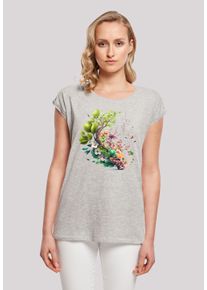 F4NT4STIC Damen T-Shirt "Baum mit Blumen", grau, casual, Gr. XXXL, Obermaterial: 100% Baumwolle, Shirts, Print