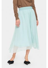 Saint Tropez Damen Midirock "CoralSZ Skirt", blau, feminin, Gr. XL, Web, Obermaterial: 100% Polyester, Röcke, aus Chiffon