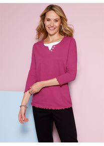 Damen 2-in-1-Shirt "Langarm-Shirt", rot, Gr. 44, unifarben, 100% Baumwolle, Shirts