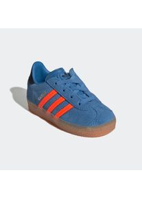Kinder Sneaker "GAZELLE COMFORT CLOSURE ELASTIC LACES KIDS", adidas originals, Gr. 21focus blau, solar orange, core schwarz, Leder, sportlich,